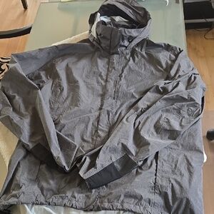 Men's Charcoal Hooded Raincoat